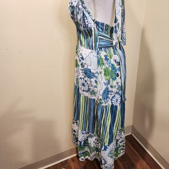 REBELLION Floral Harter Cotton Maxi Dress size L - Picture 9 of 12
